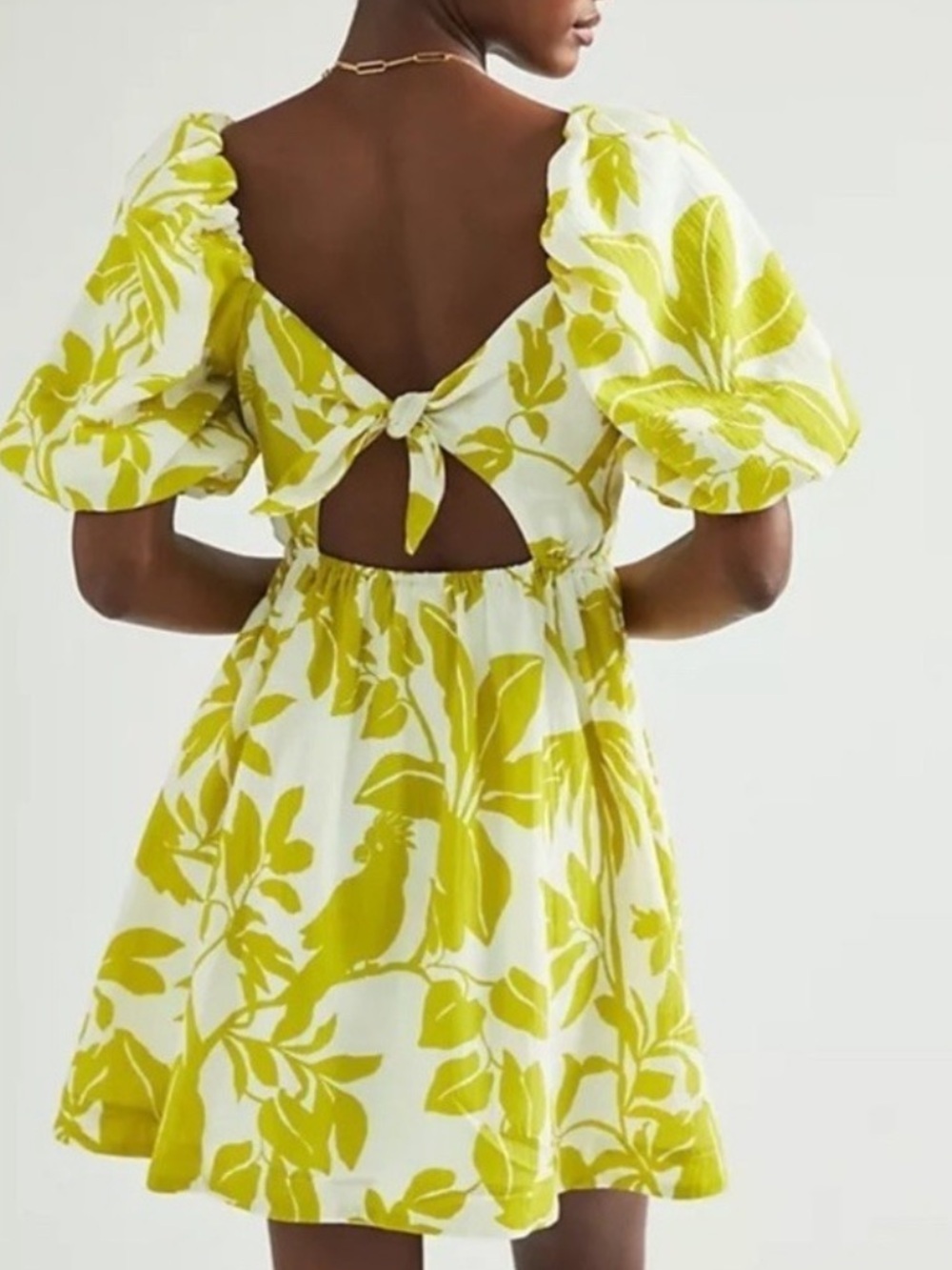 Anthropologie Maeve Feliciana Tropical Print Mini Dress in Melon Size S
